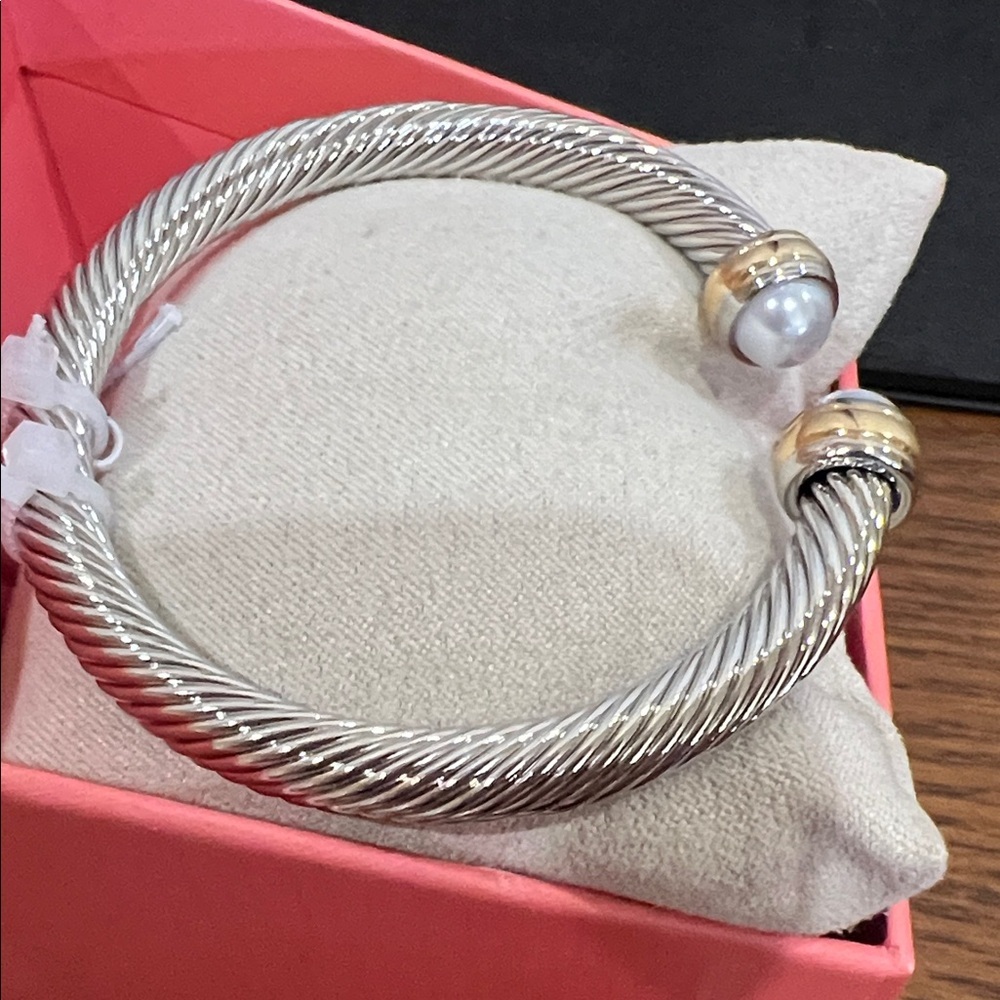 House of Harlow 1960 | Two-Tone Rope Bracelet w/Faux Pearl Accents - Picture 6 of 10